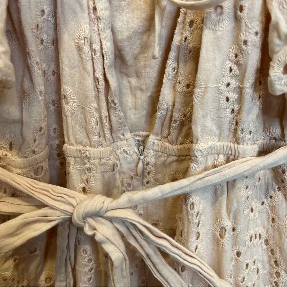 HYFVE Mackenzie Eyelet Tiered Ruffle Sleeve Maxi Dress Blush - Picture 6 of 8